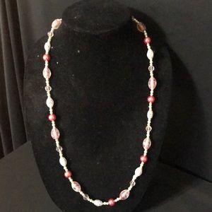 Gem Costume Jewelry Pink and White